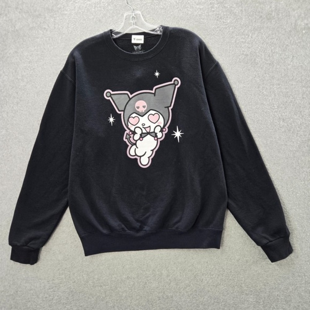 Hello Kitty Kuromi Women Sweatshirt Medium Black Heart Logo Graphicโ Pullover